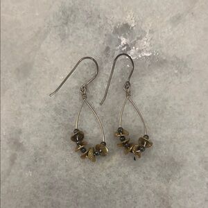 Elegant Silver and Brown Dangle Earrings